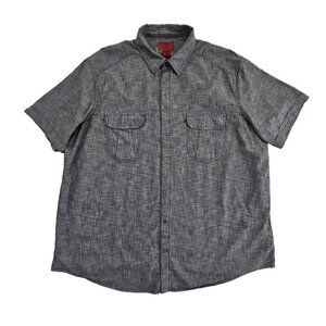 The Foundry Short Sleeve Shirt Men's 3XL Black Button Pockets Workwear EUC LN